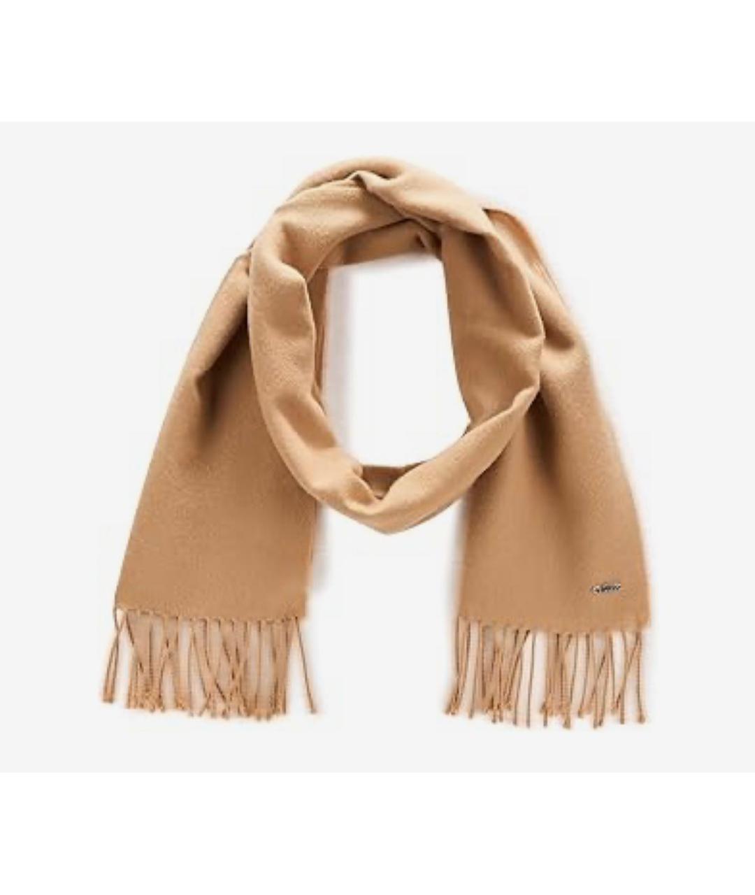 HUGO BOSS Бежевый шерстяной шарф, фото 2