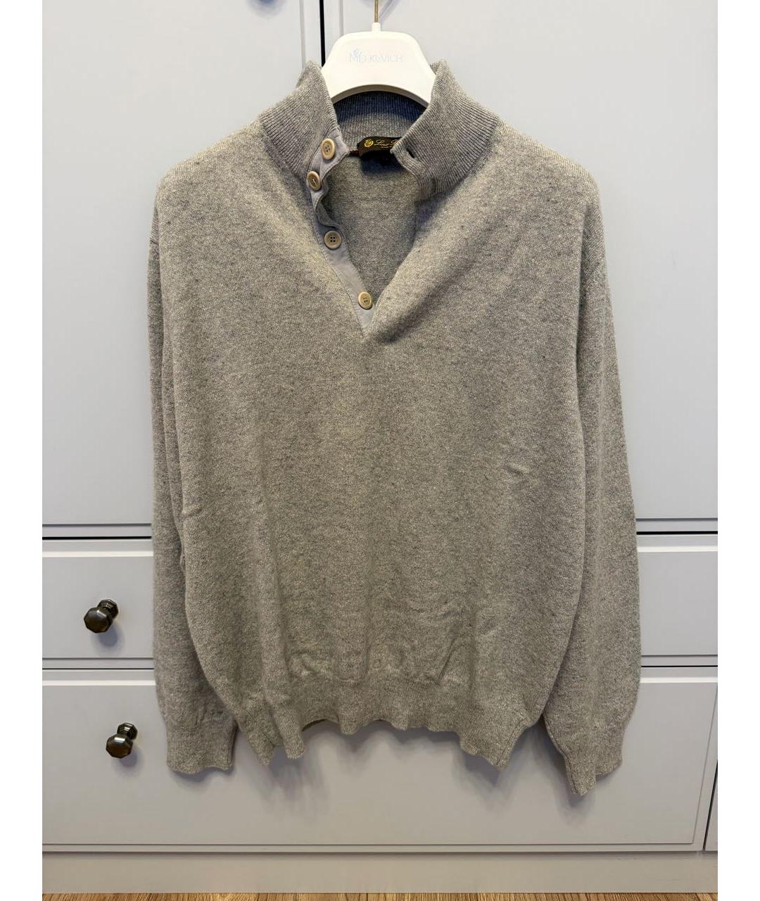 LORO PIANA Серый кашемировый джемпер / свитер, фото 6