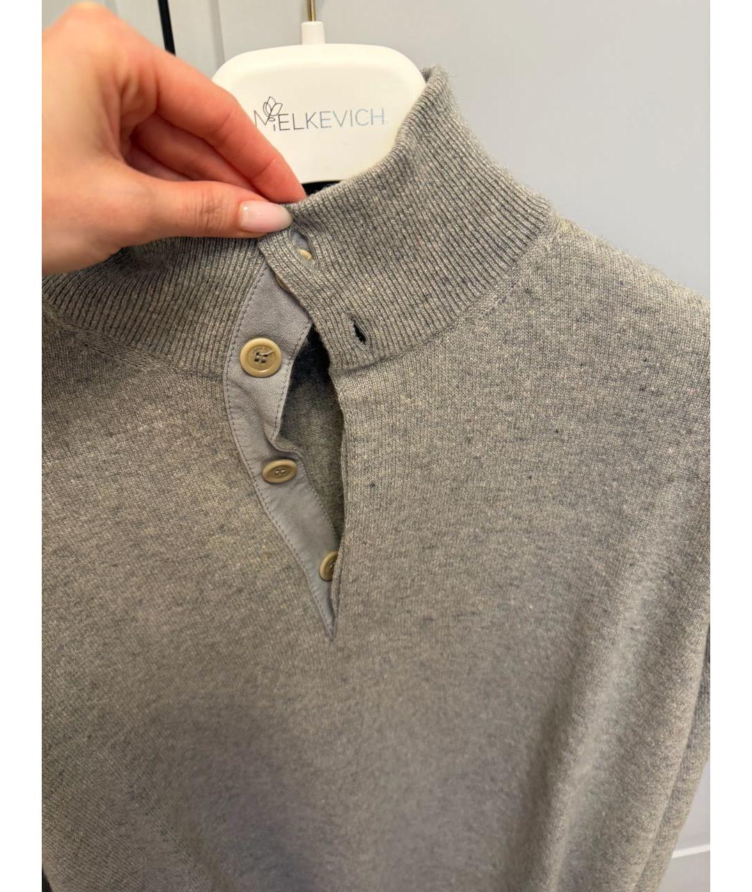 LORO PIANA Серый кашемировый джемпер / свитер, фото 5