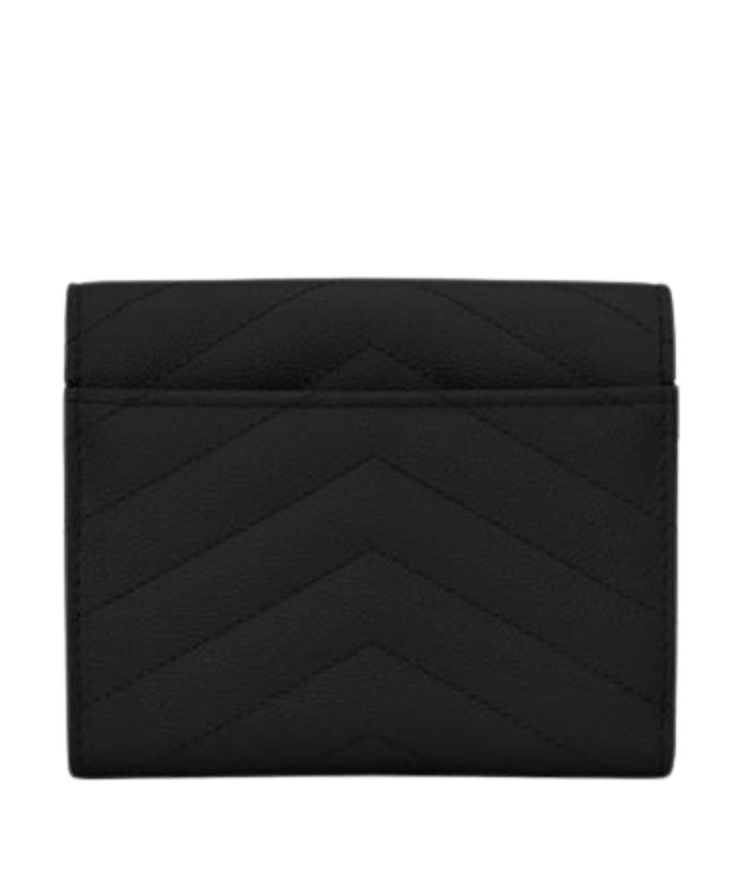 SAINT LAURENT Черный кожаный кошелек, фото 2