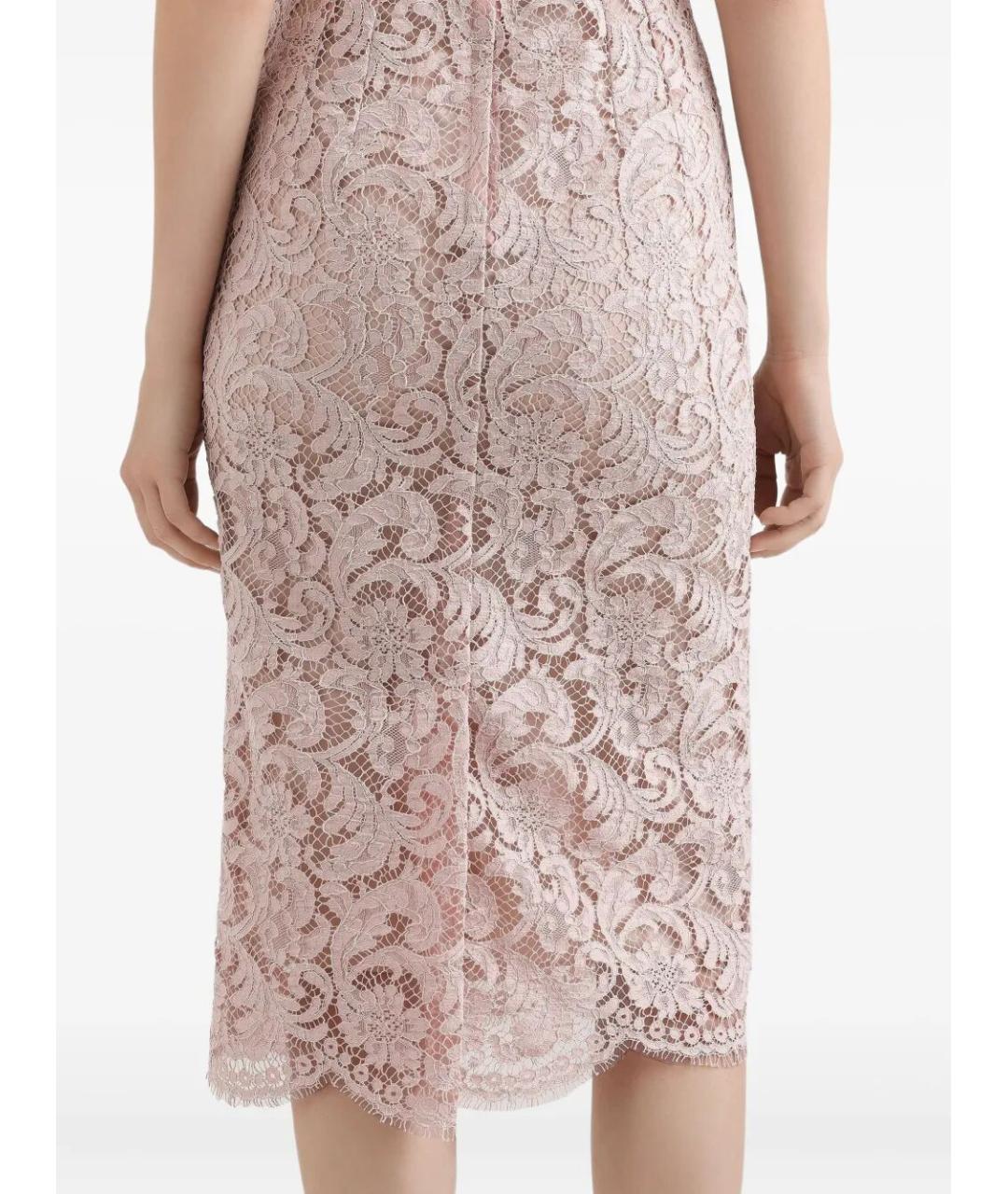 DOLCE&GABBANA Розовое хлопковое повседневное платье, фото 6