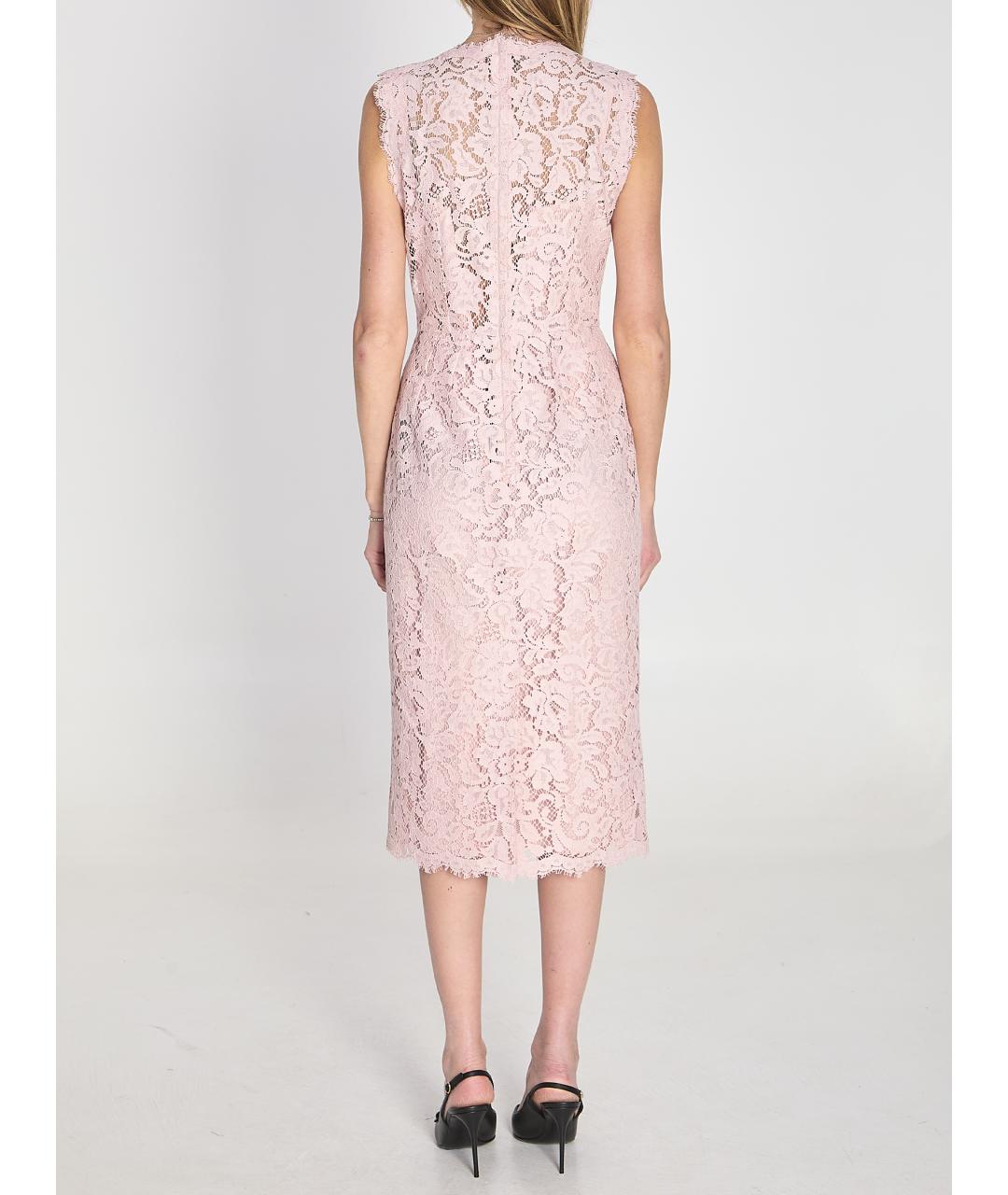 DOLCE&GABBANA Розовое хлопковое повседневное платье, фото 5