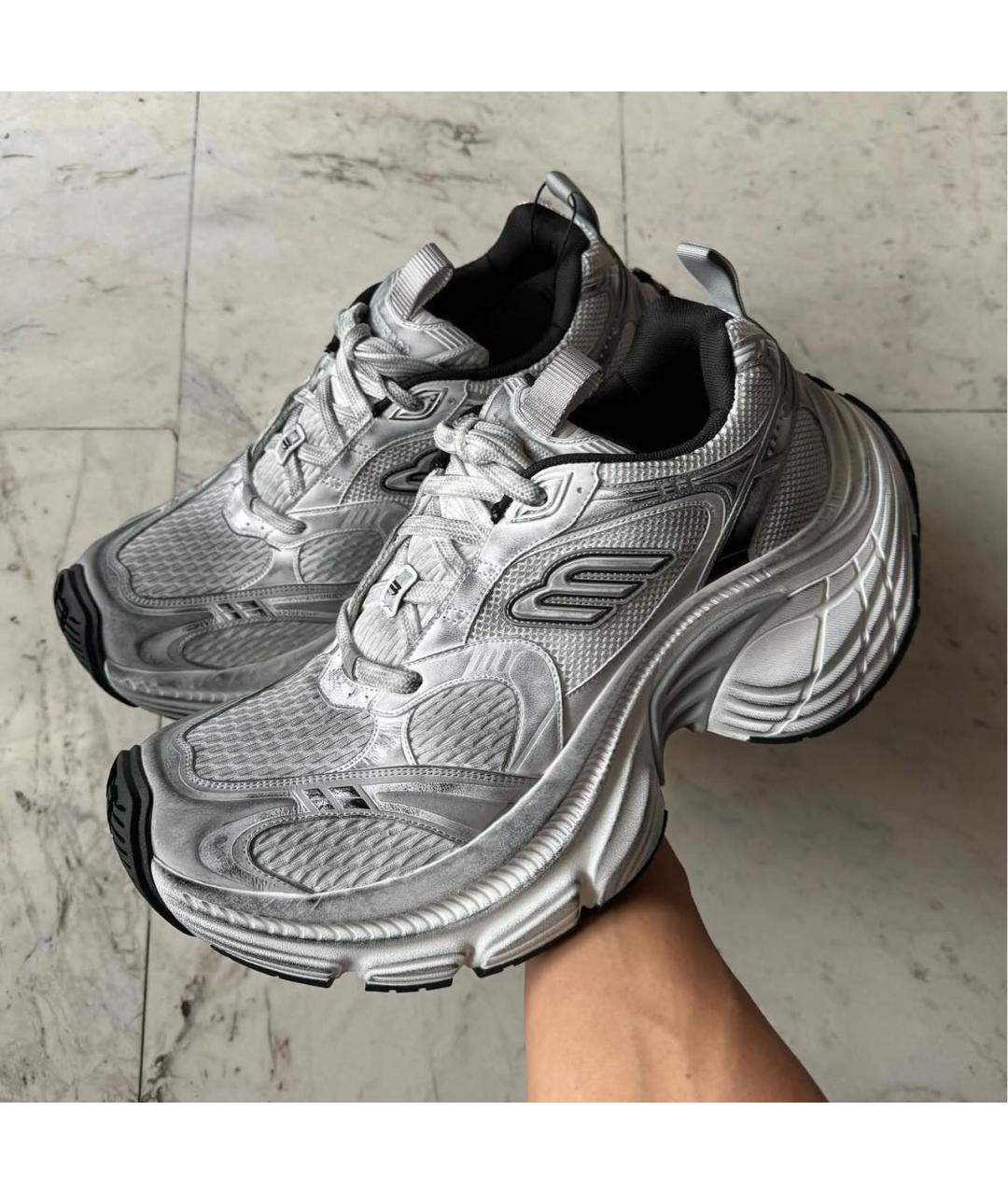 BALENCIAGA Серые текстильные кроссовки, фото 5