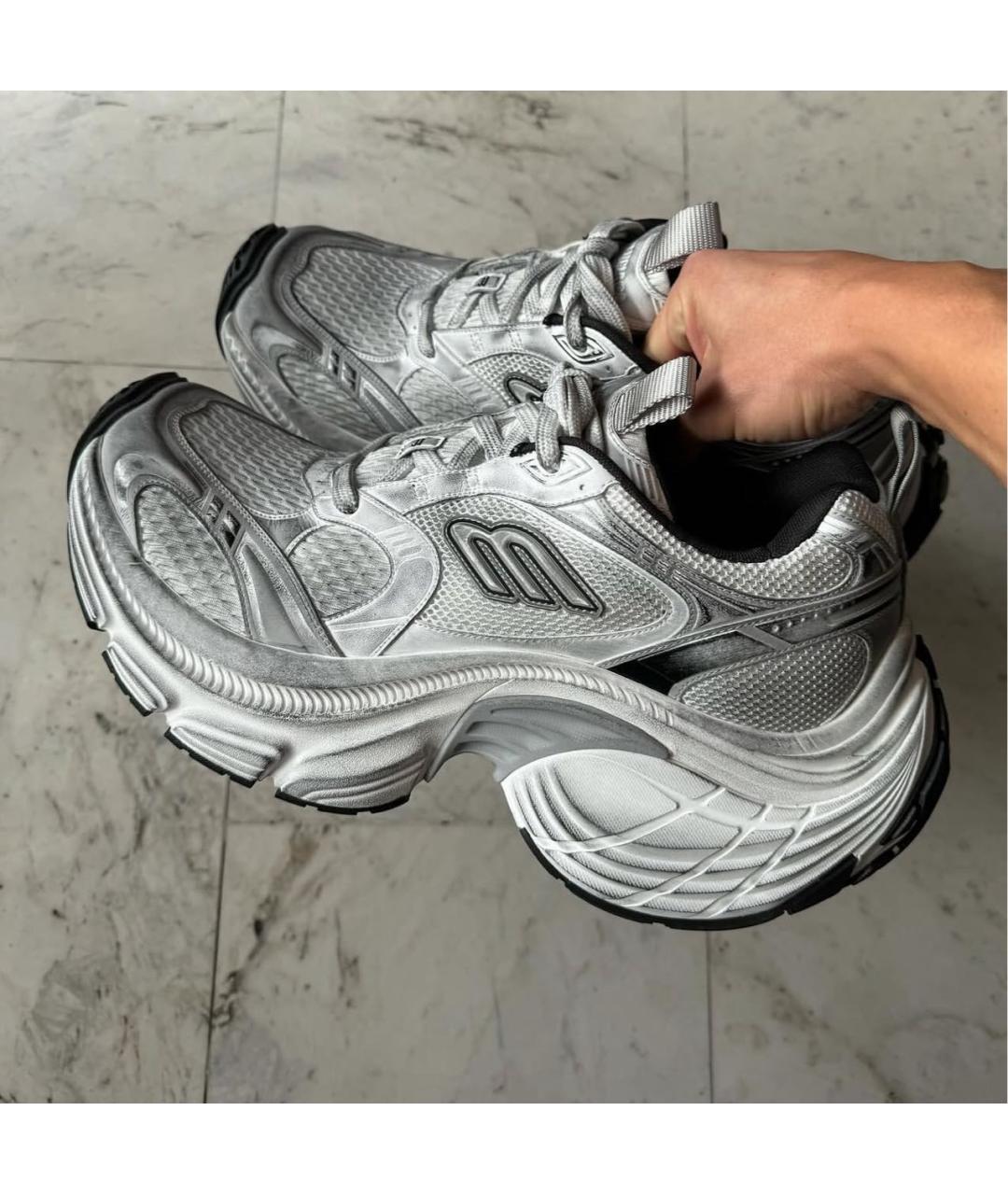 BALENCIAGA Серые текстильные кроссовки, фото 4