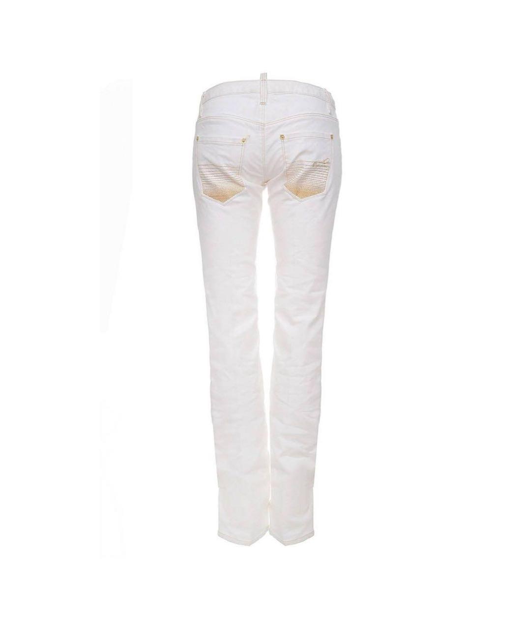 DSQUARED2 Белые хлопко-эластановые прямые джинсы, фото 2