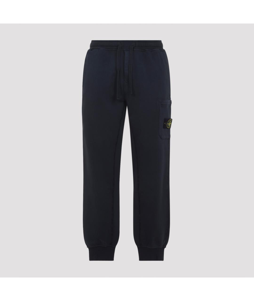 STONE ISLAND Темно-синие хлопковые повседневные брюки, фото 2