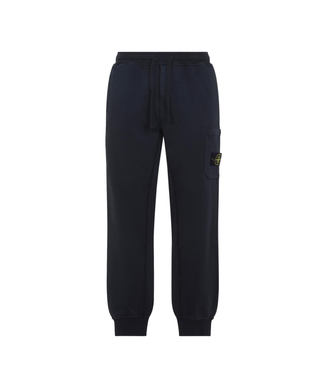 STONE ISLAND Темно-синие хлопковые повседневные брюки, фото 1