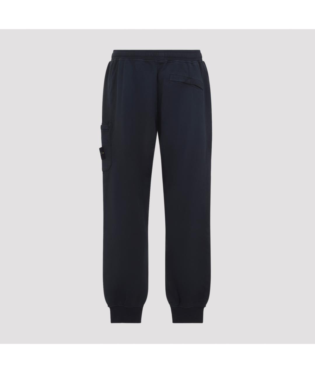 STONE ISLAND Темно-синие хлопковые повседневные брюки, фото 3