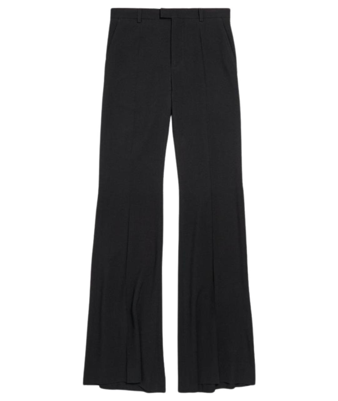 BALENCIAGA Черные вискозные прямые брюки, фото 1