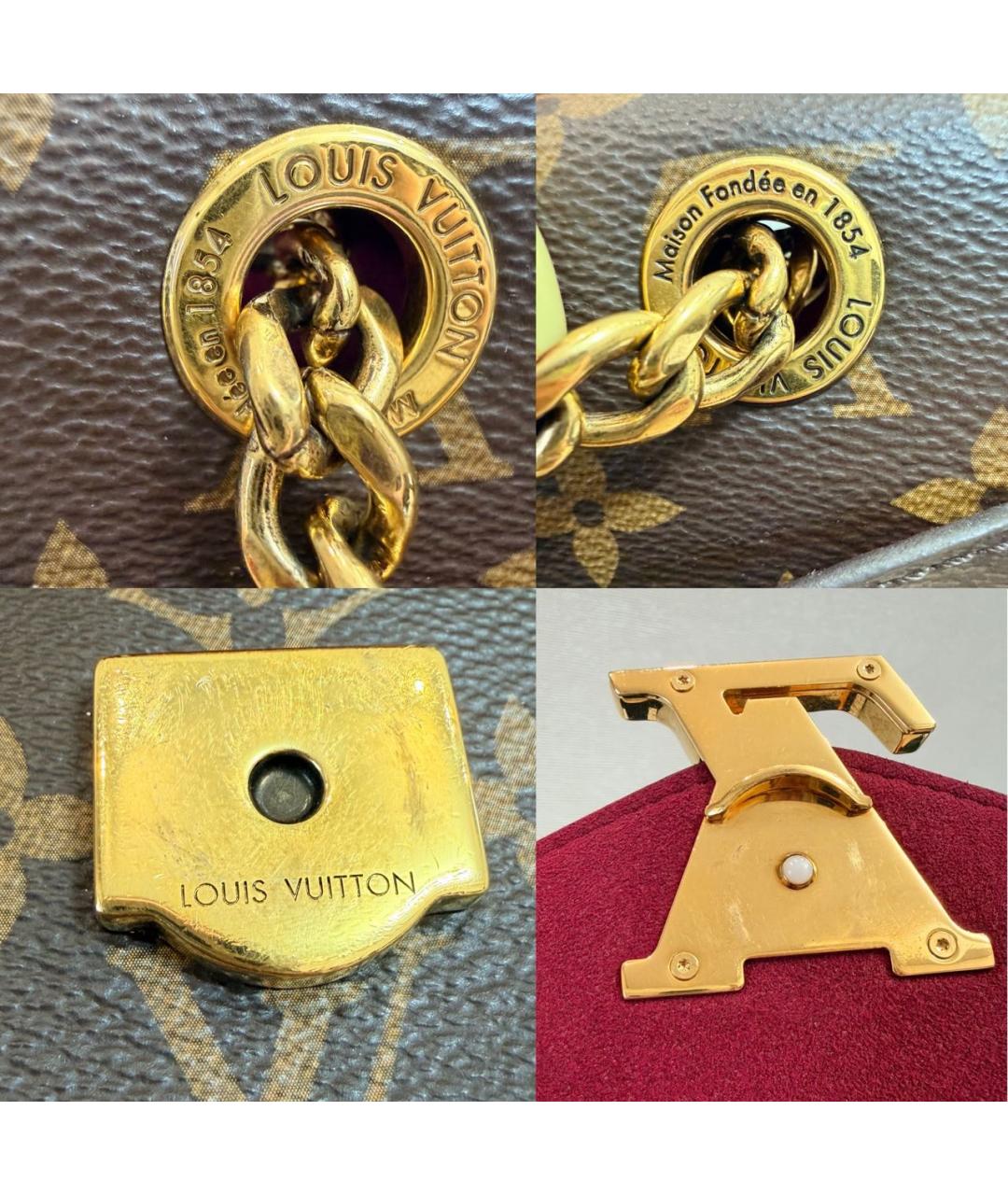 LOUIS VUITTON Коричневая кожаная сумка через плечо, фото 8