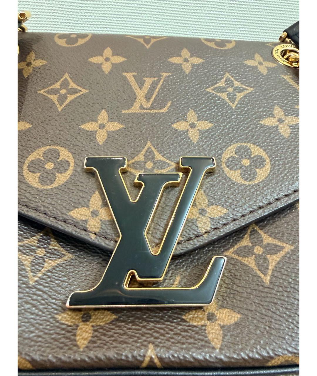 LOUIS VUITTON Коричневая кожаная сумка через плечо, фото 7