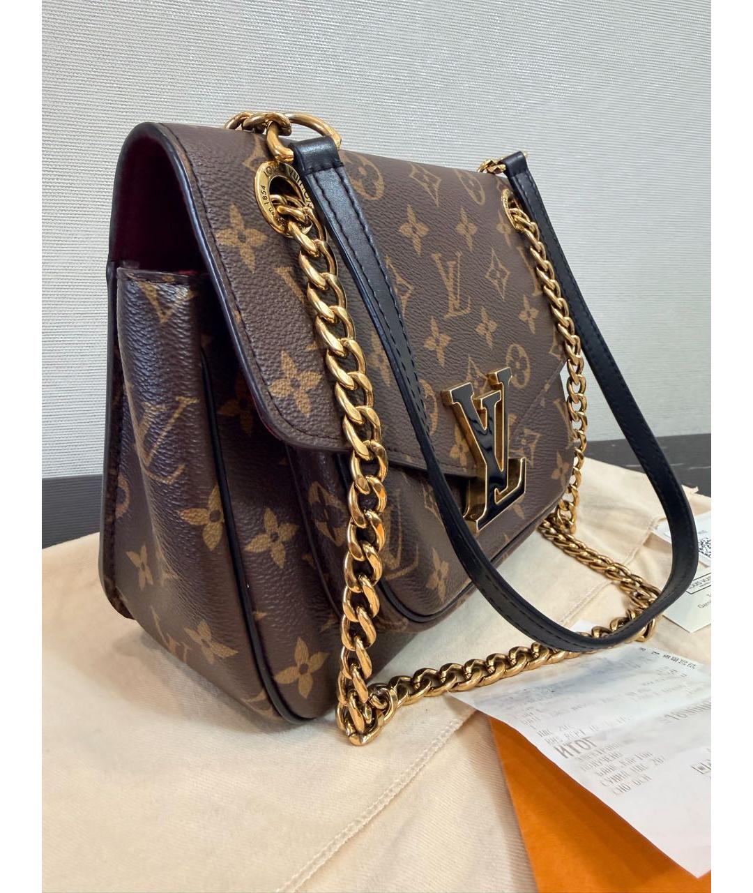 LOUIS VUITTON Коричневая кожаная сумка через плечо, фото 2
