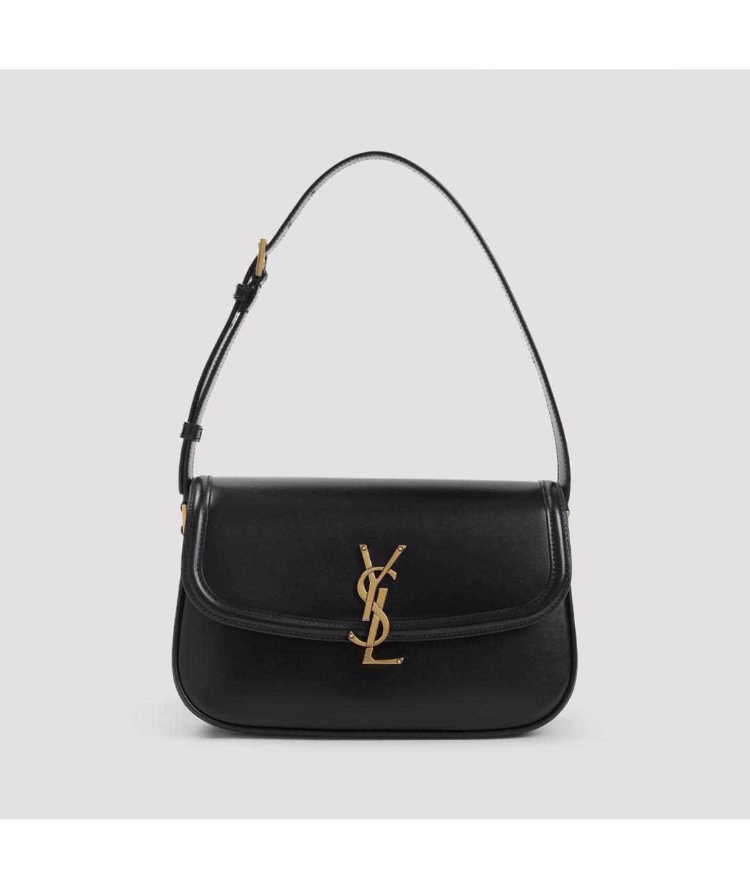 SAINT LAURENT Черная кожаная сумка через плечо, фото 2