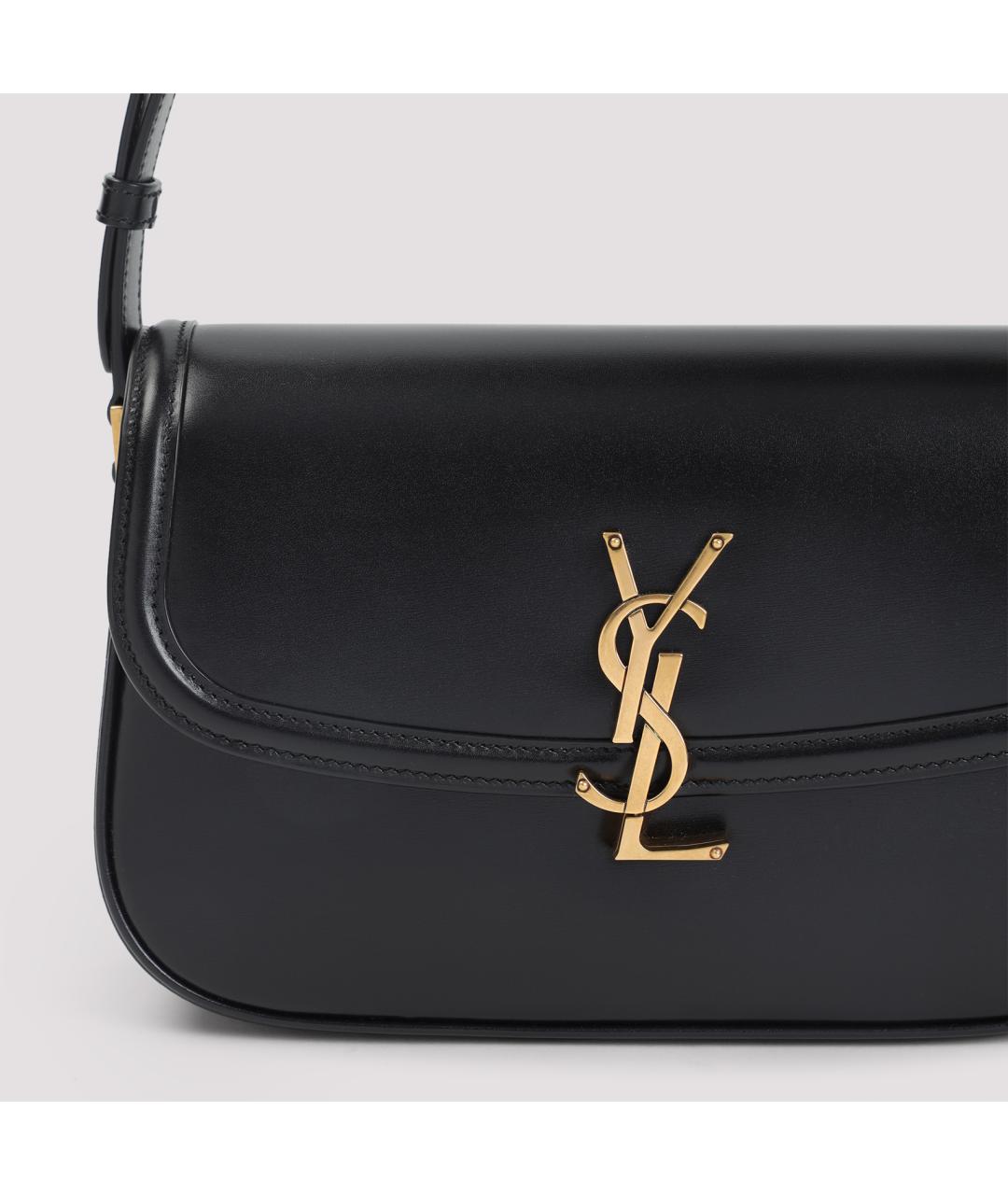 SAINT LAURENT Черная кожаная сумка через плечо, фото 4