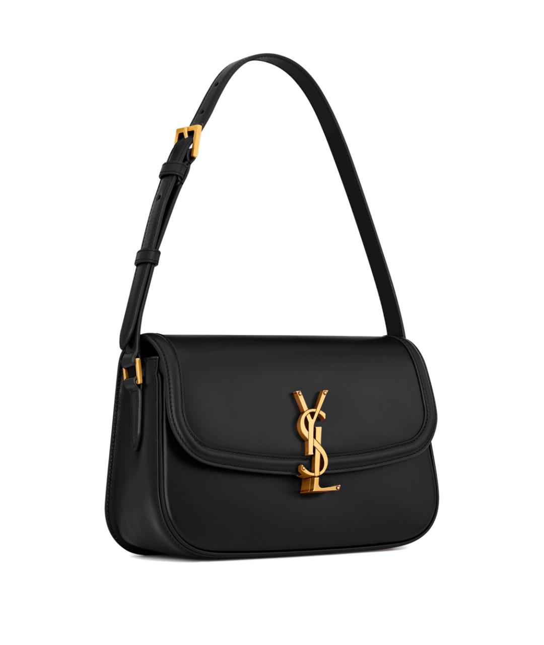 SAINT LAURENT Черная кожаная сумка через плечо, фото 5