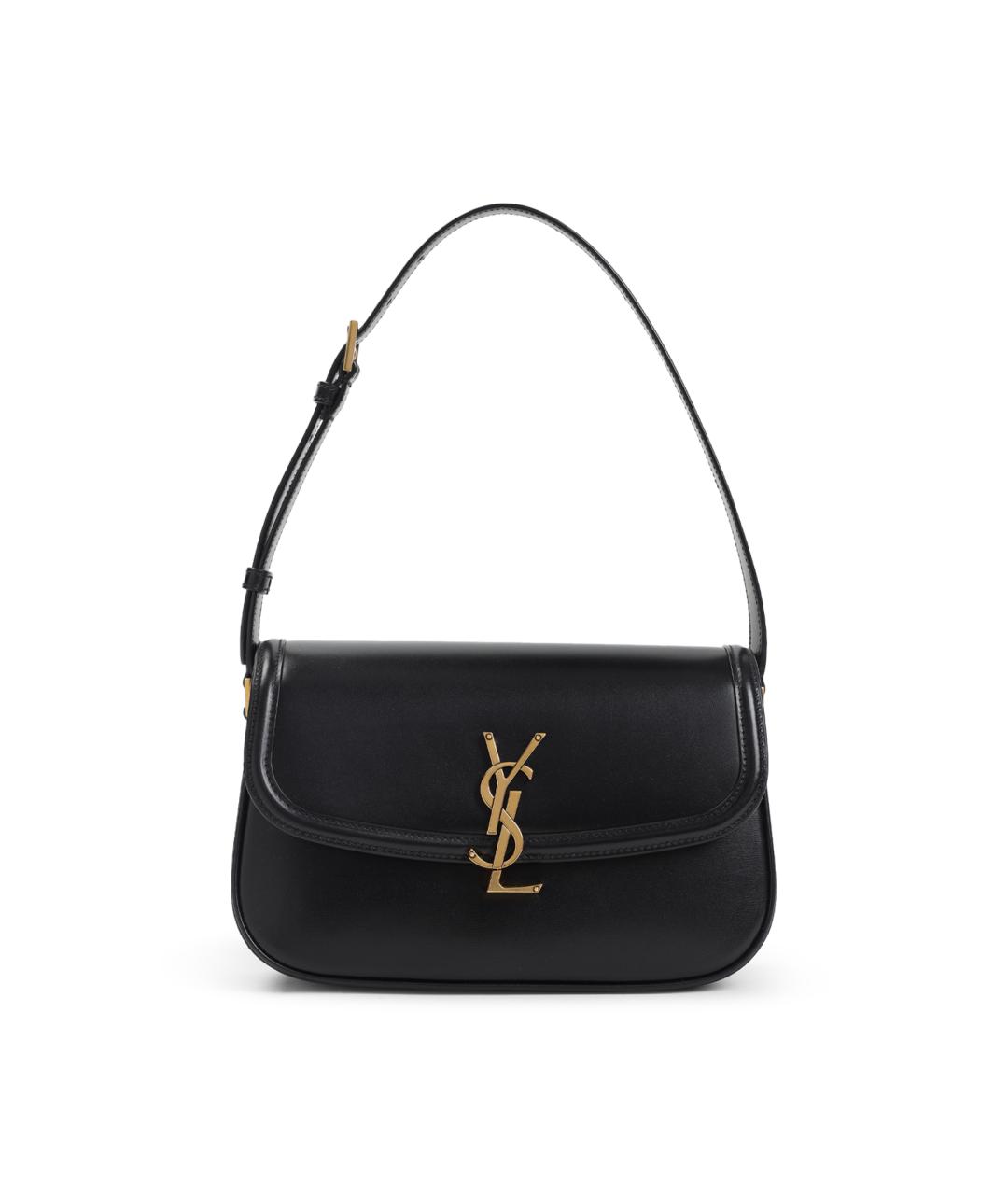 SAINT LAURENT Черная кожаная сумка через плечо, фото 1