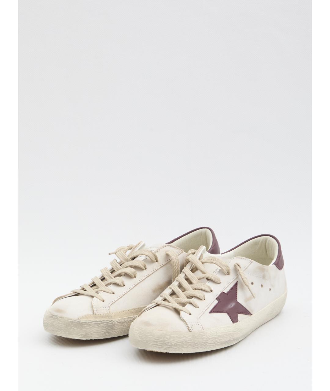 GOLDEN GOOSE DELUXE BRAND Белые кожаные низкие кроссовки / кеды, фото 2
