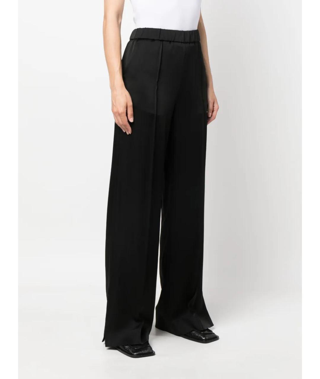 JIL SANDER Черные вискозные прямые брюки, фото 3
