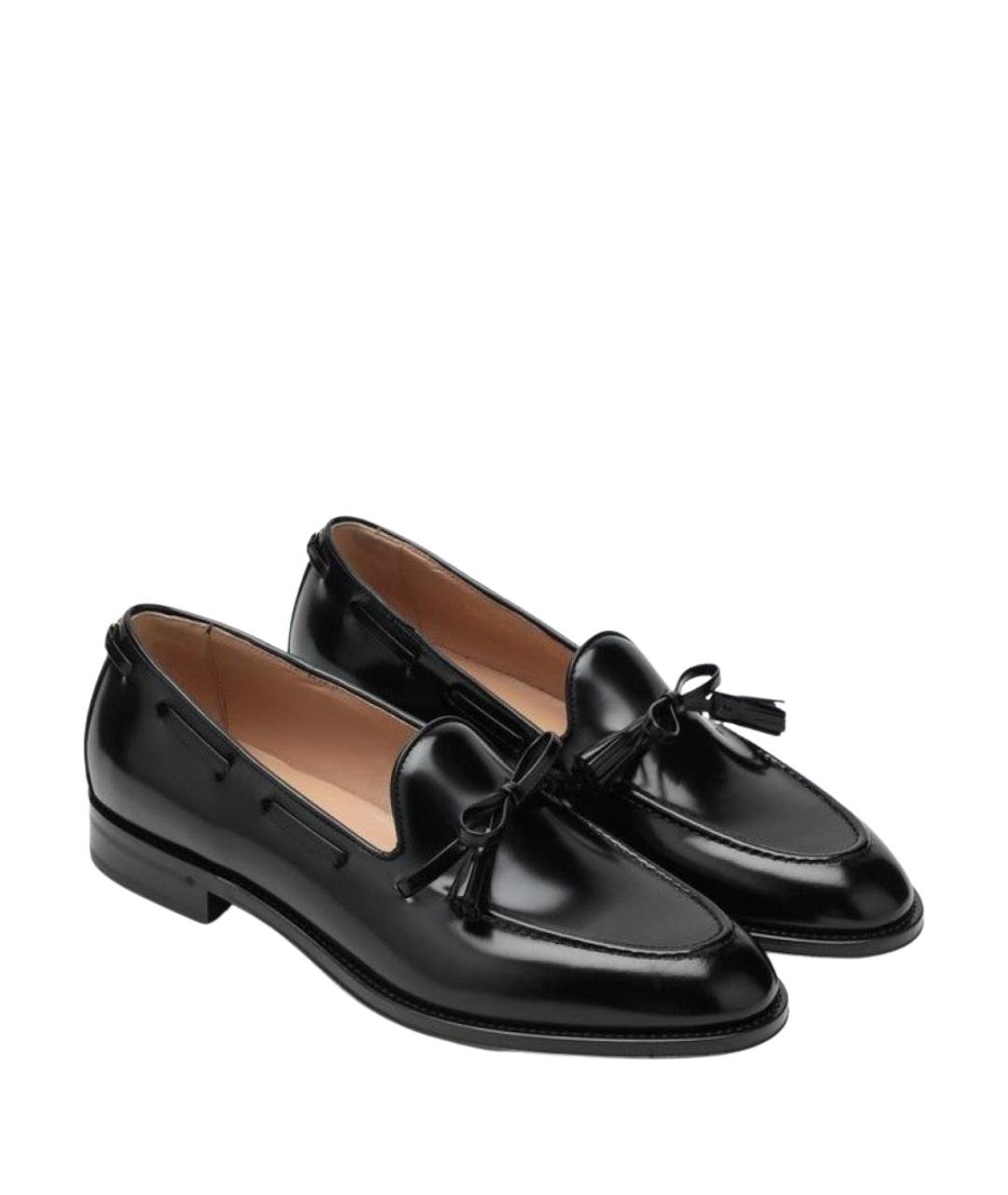 VALENTINO Черные кожаные лоферы, фото 1