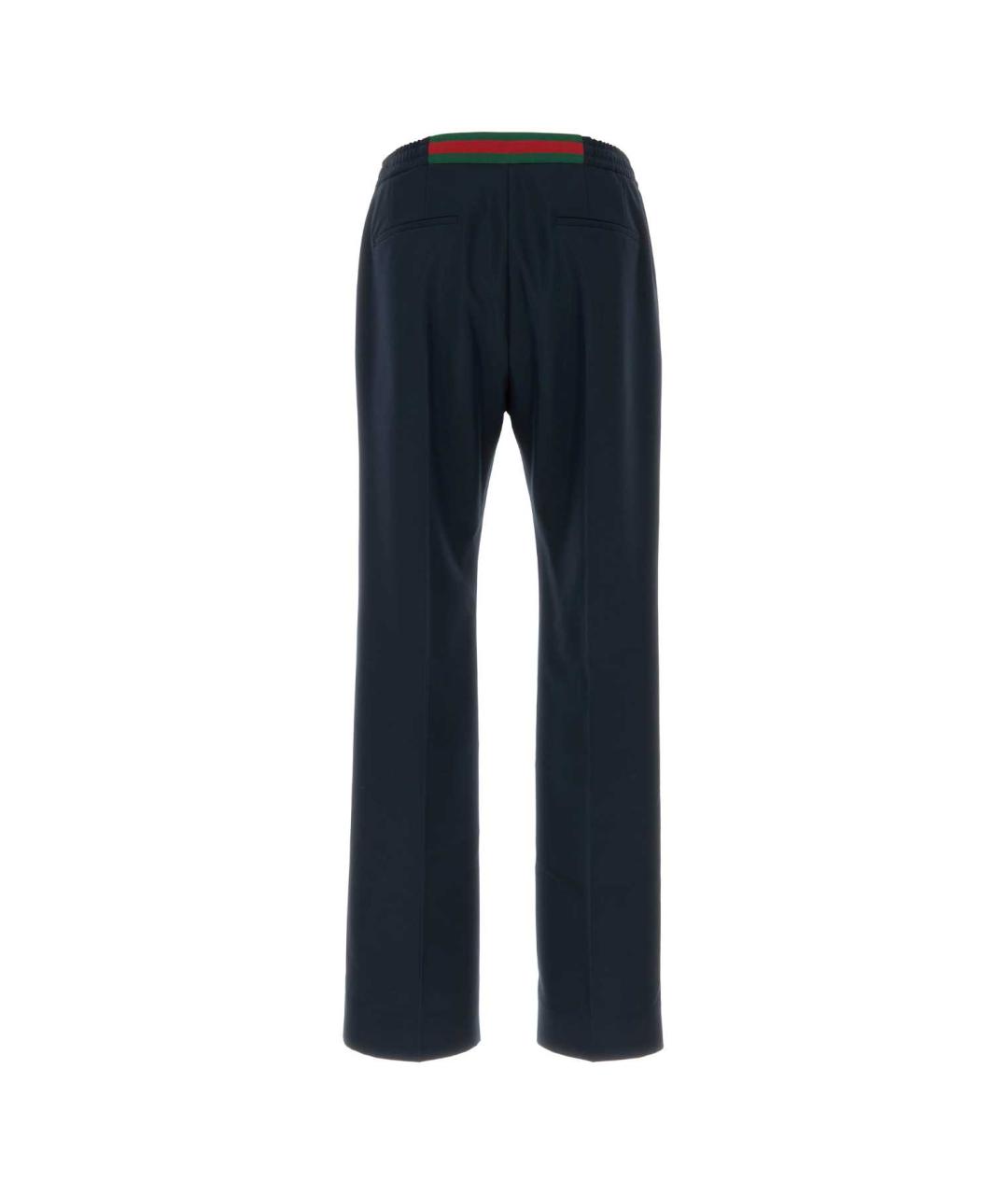 GUCCI Темно-синие полиэстеровые повседневные брюки, фото 2