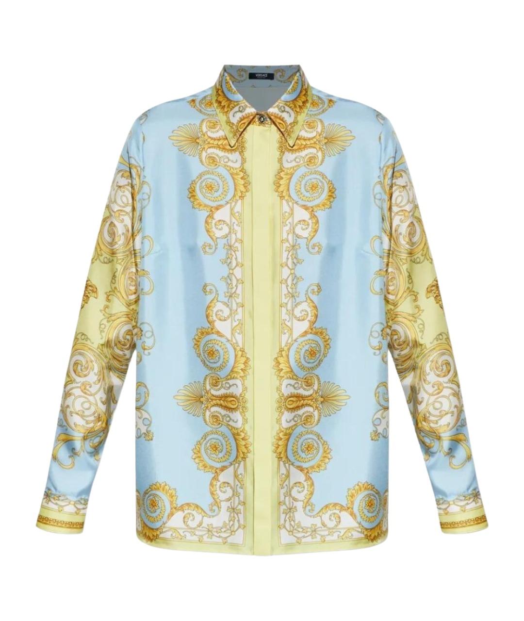 VERSACE Голубая шелковая рубашка, фото 1