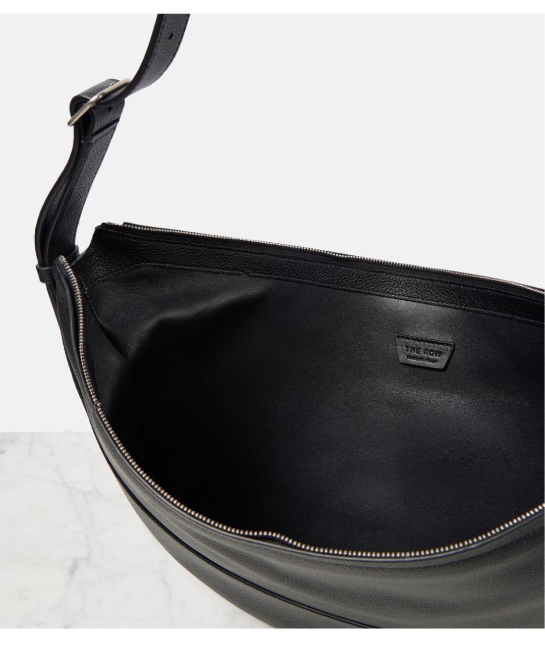 THE ROW Черная кожаная сумка с короткими ручками, фото 3