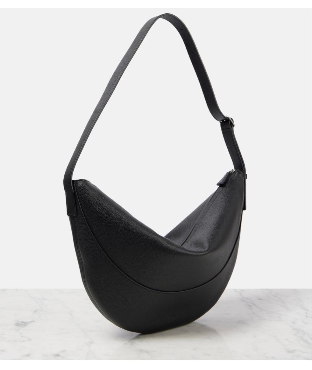 THE ROW Черная кожаная сумка с короткими ручками, фото 2