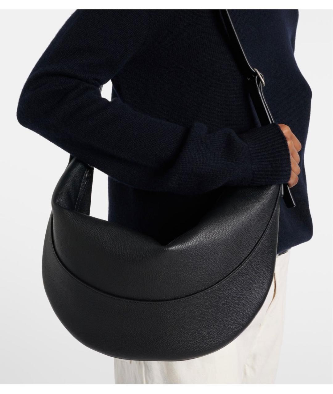 THE ROW Черная кожаная сумка с короткими ручками, фото 5