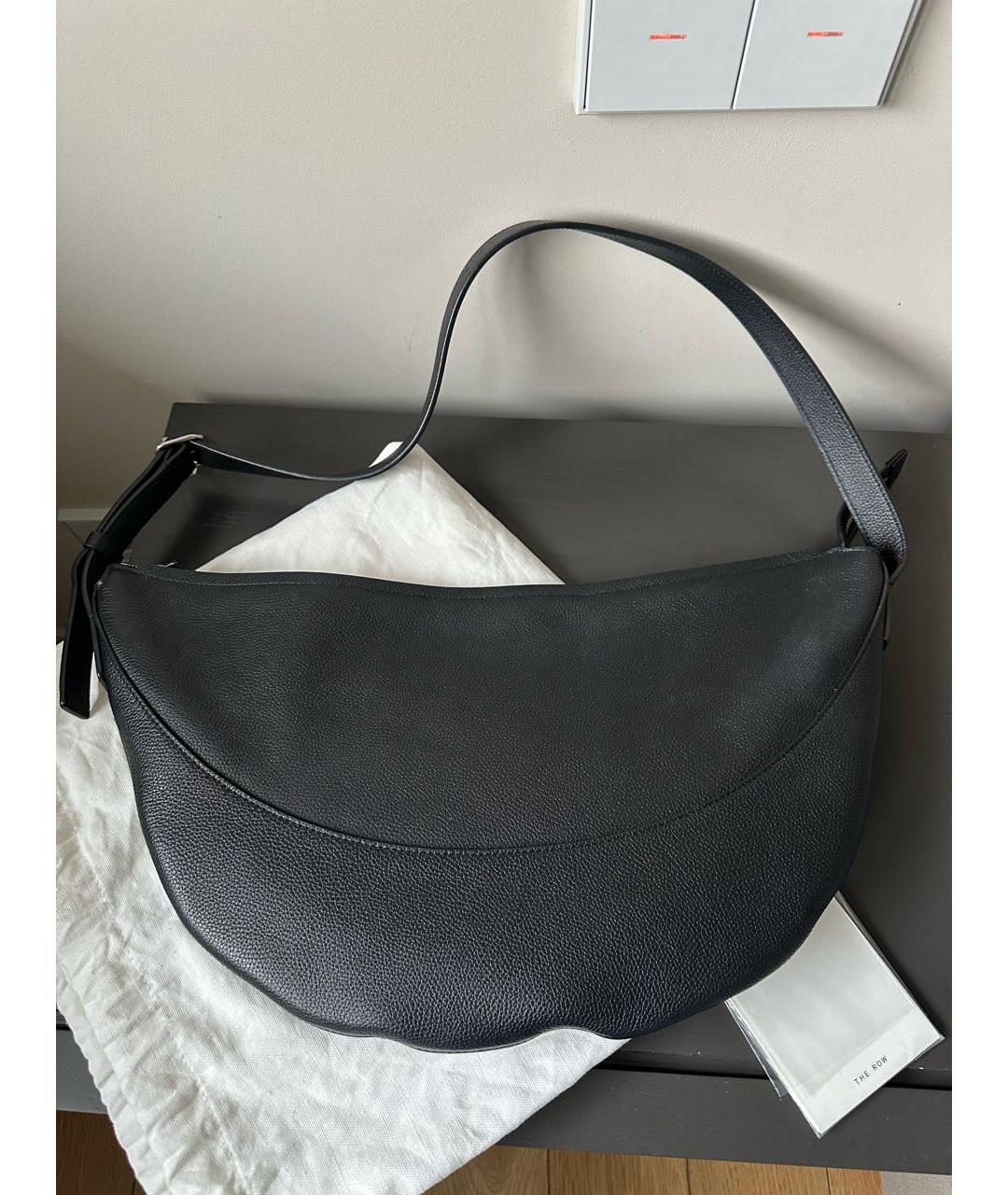 THE ROW Черная кожаная сумка с короткими ручками, фото 6