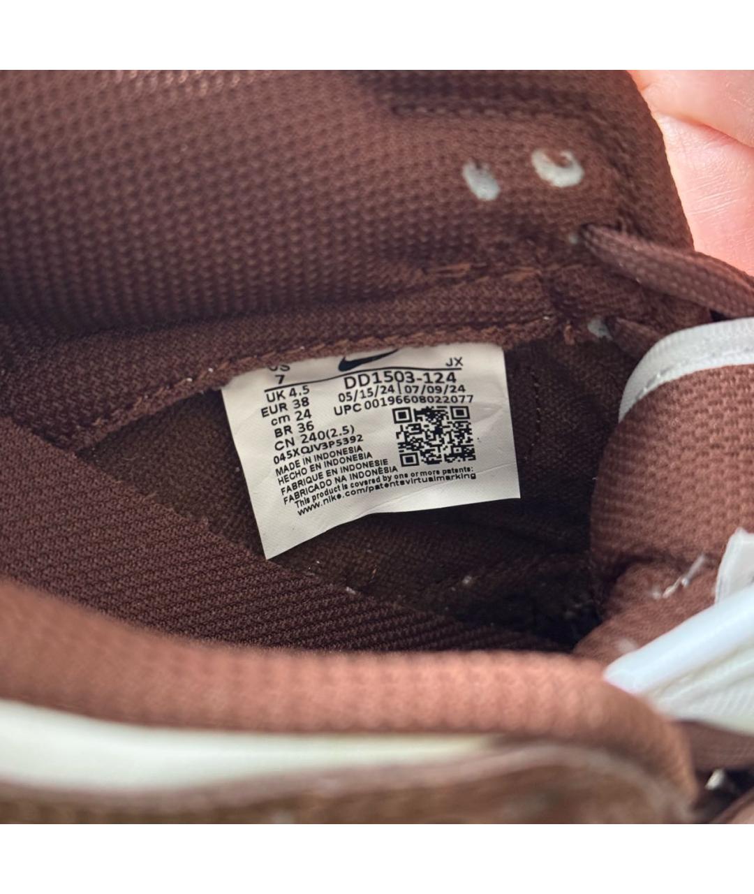 NIKE Коричневые кожаные кроссовки, фото 6