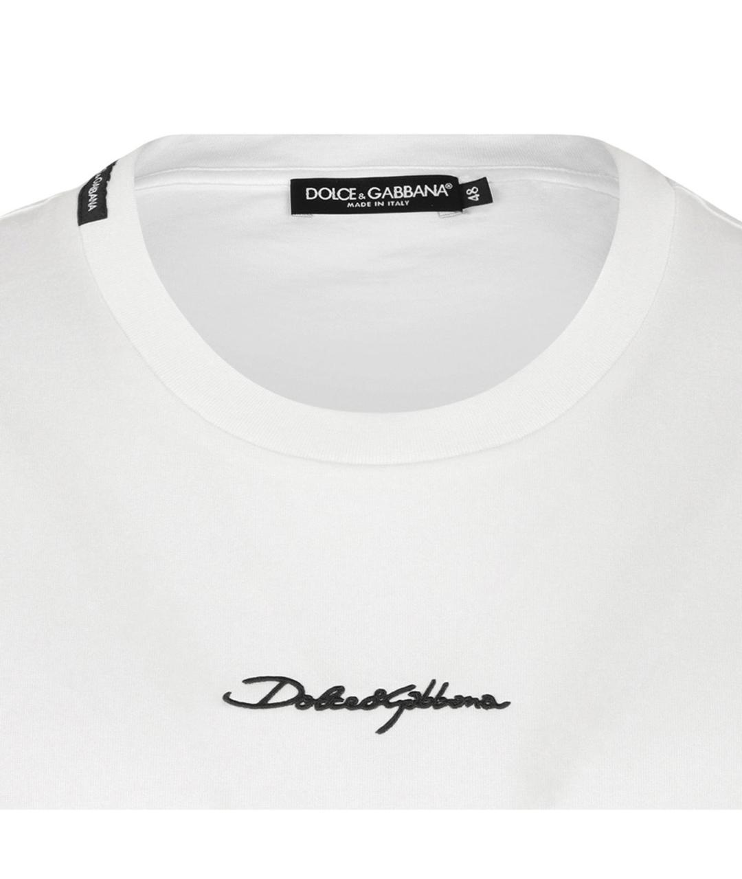 DOLCE&GABBANA Белая хлопковая футболка, фото 3