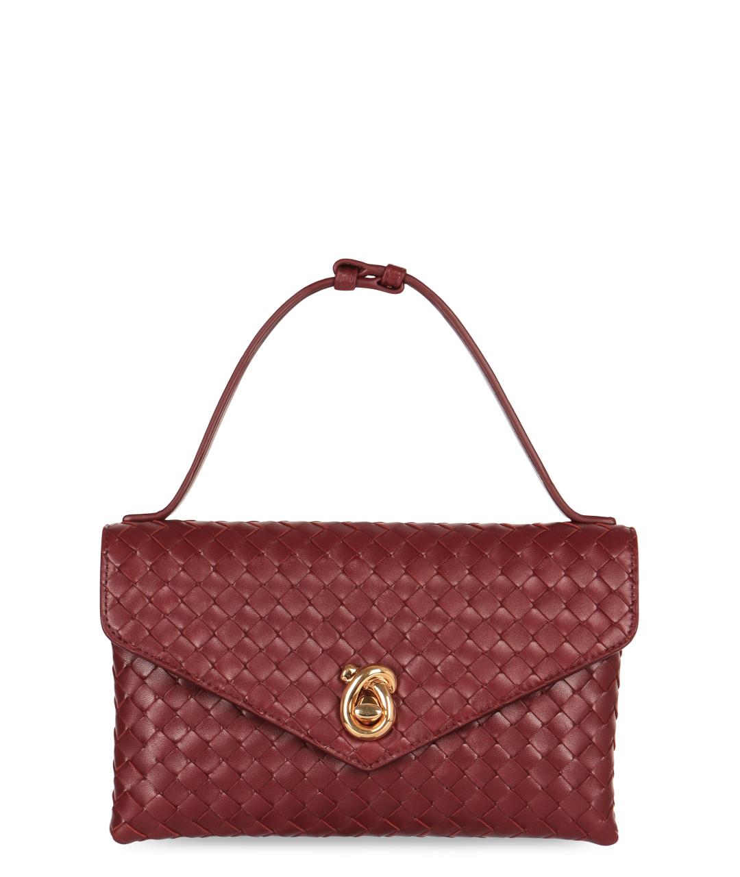 BOTTEGA VENETA Бордовая кожаная сумка с короткими ручками, фото 1