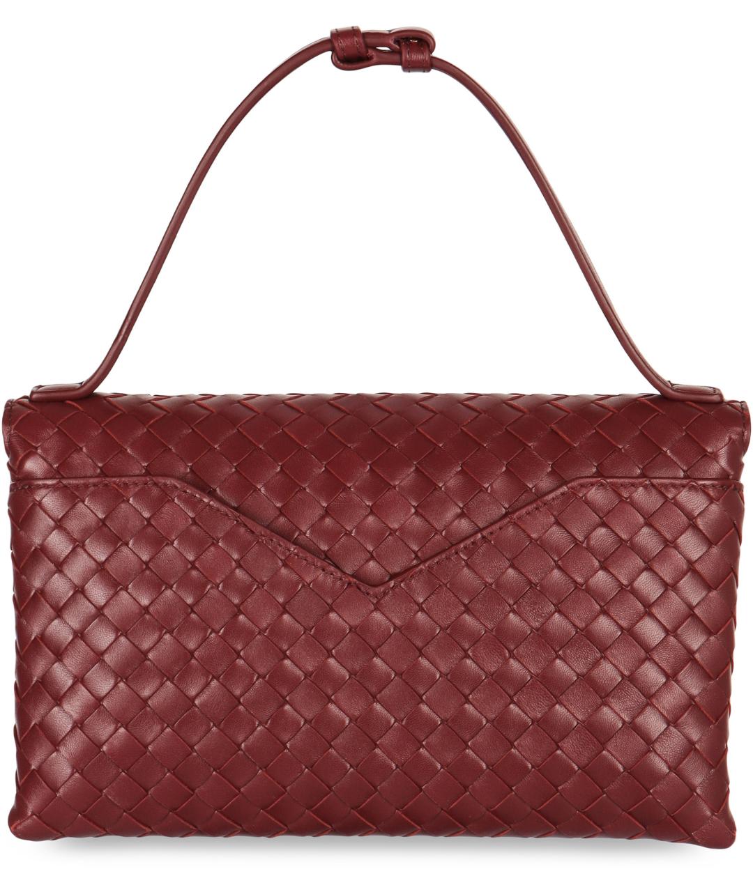 BOTTEGA VENETA Бордовая кожаная сумка с короткими ручками, фото 4