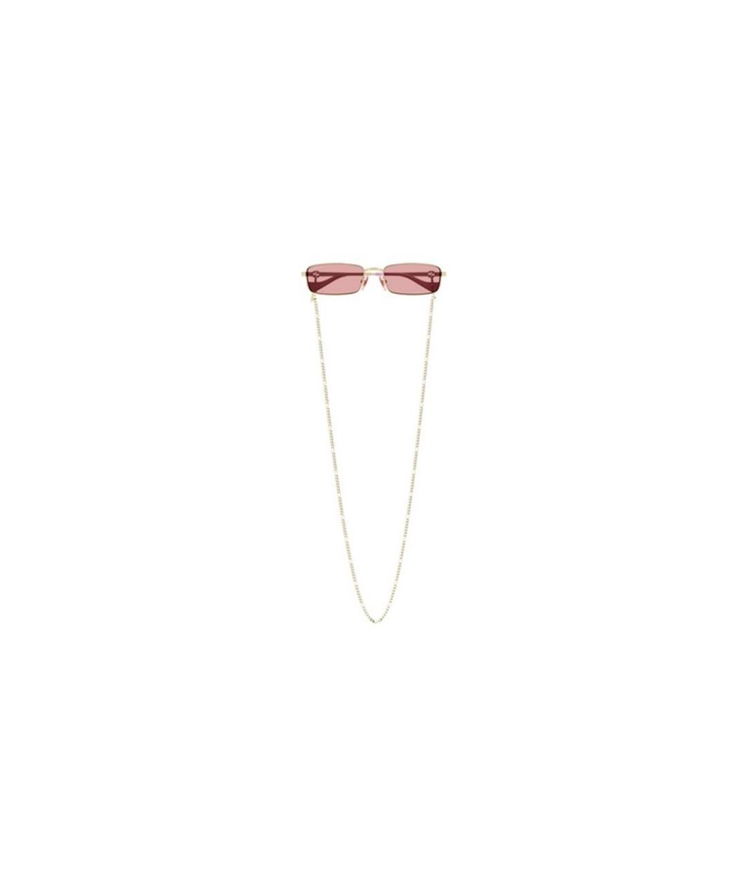 GUCCI Золотые металлические солнцезащитные очки, фото 5