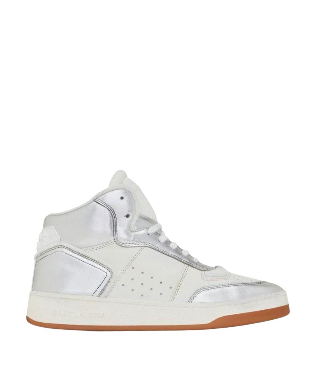 SAINT LAURENT Белые кожаные высокие кроссовки / кеды, фото 1