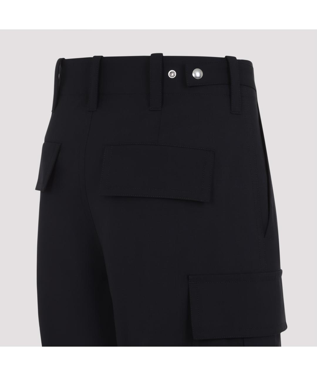 BOTTEGA VENETA Синие шерстяные прямые брюки, фото 3
