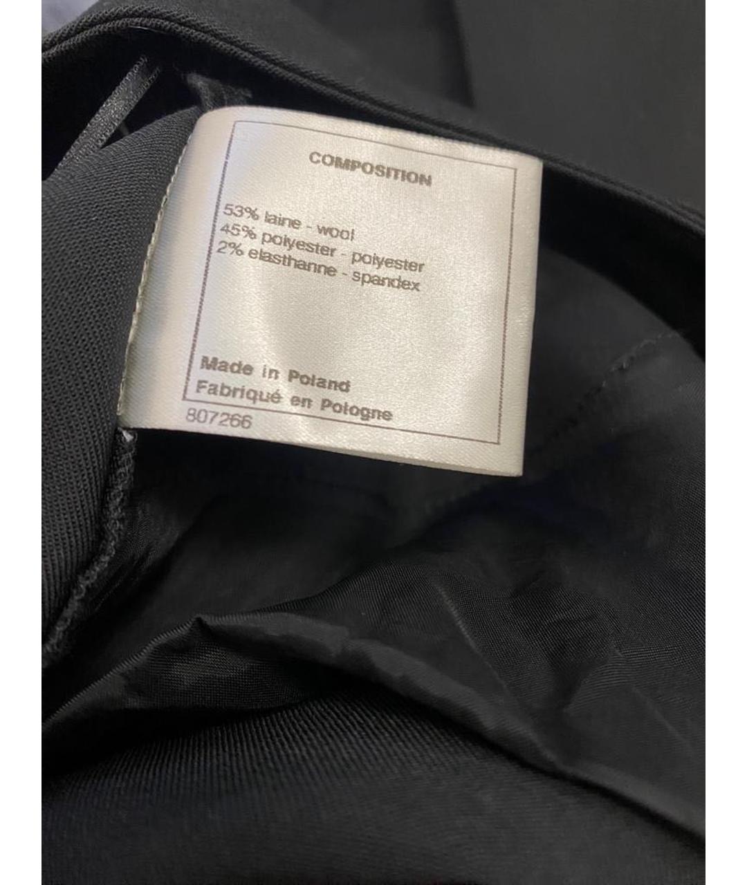 CHANEL PRE-OWNED Черные ацетатные прямые брюки, фото 4