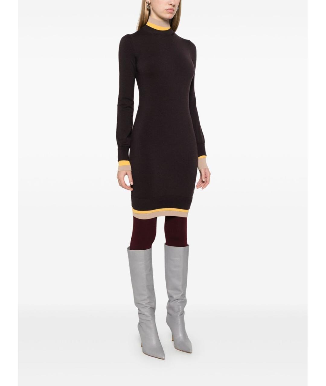 FENDI Фиолетовое шерстяное повседневное платье, фото 2