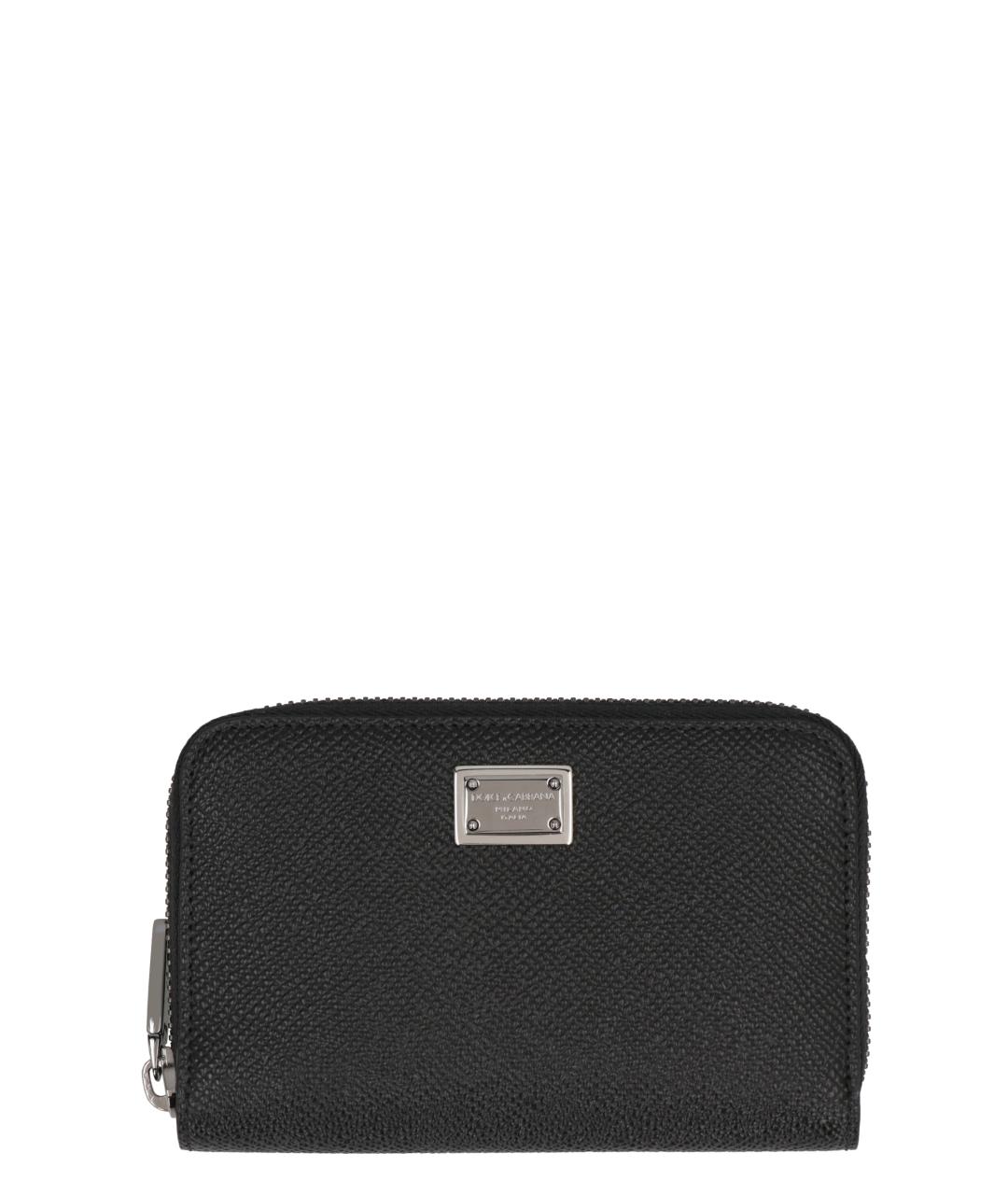 DOLCE&GABBANA Черный кожаный кошелек, фото 1