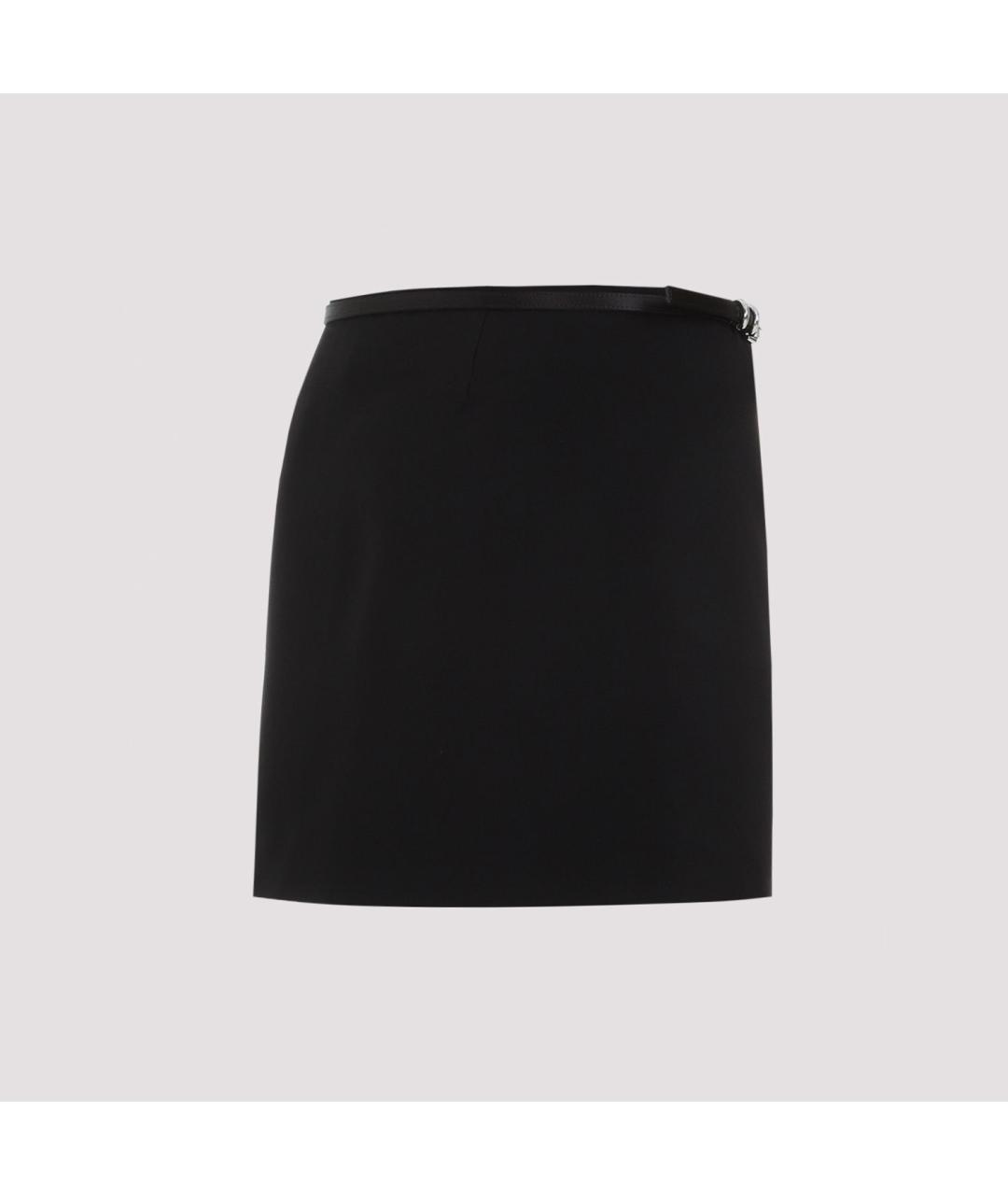 GIVENCHY Черная шелковая юбка мини, фото 3