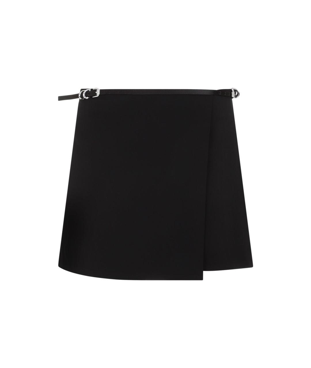 GIVENCHY Черная шелковая юбка мини, фото 1