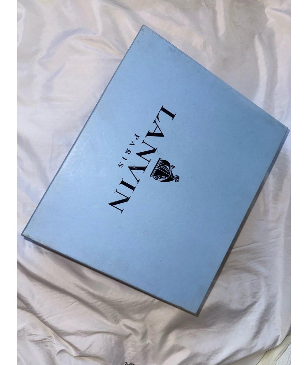 LANVIN Черные кожаные высокие кроссовки / кеды, фото 5