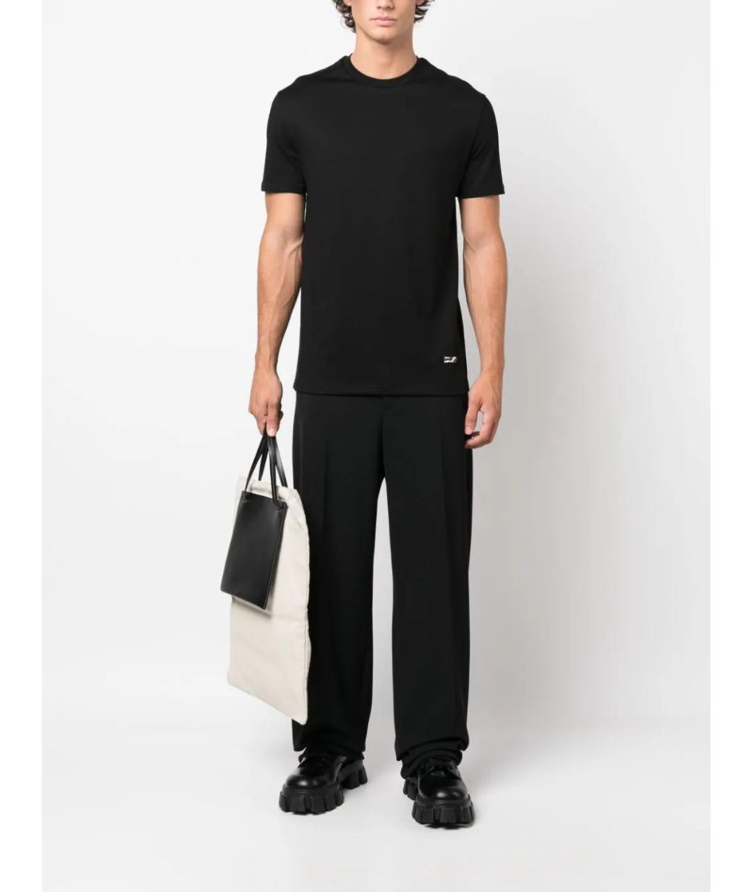 JIL SANDER Черная хлопковая футболка, фото 2