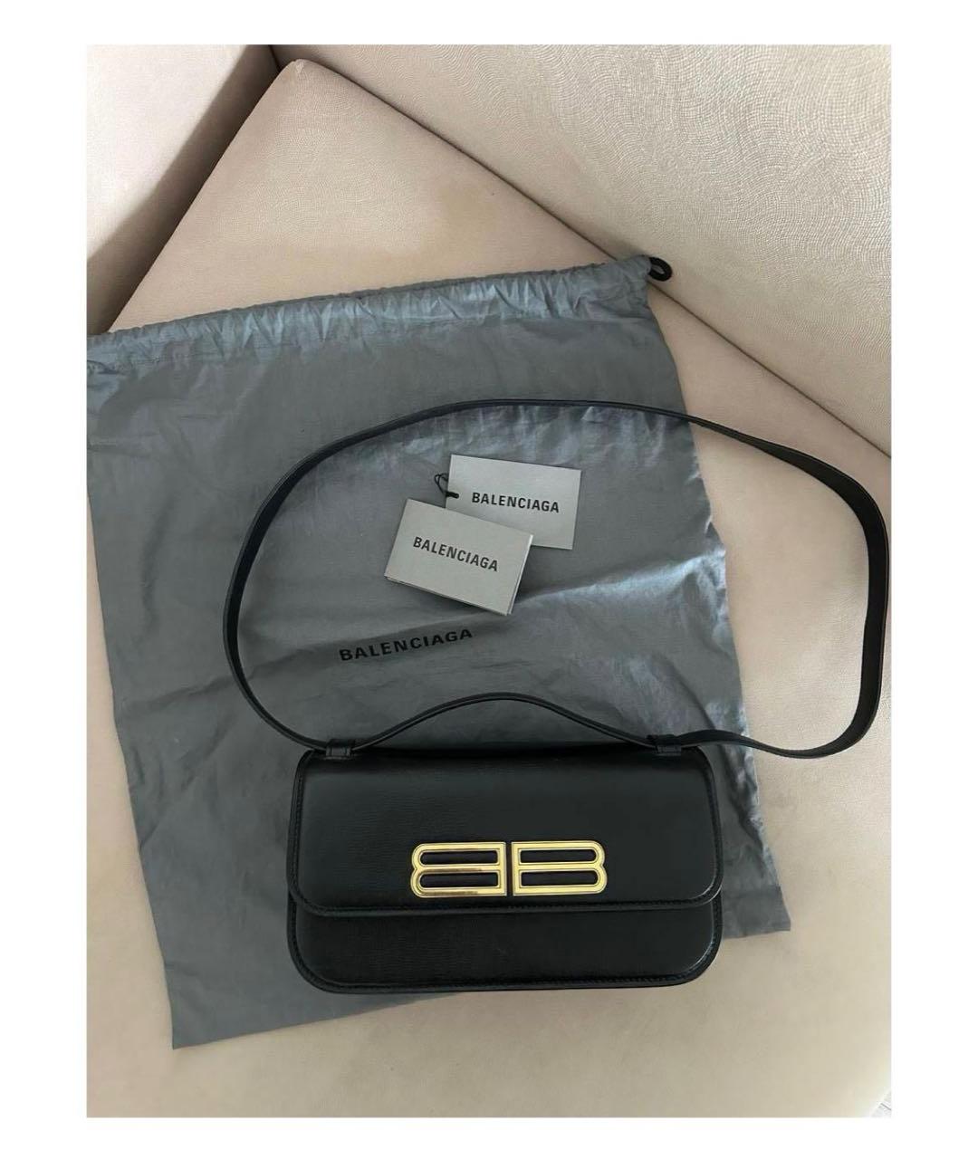 BALENCIAGA Черная кожаная сумка через плечо, фото 2