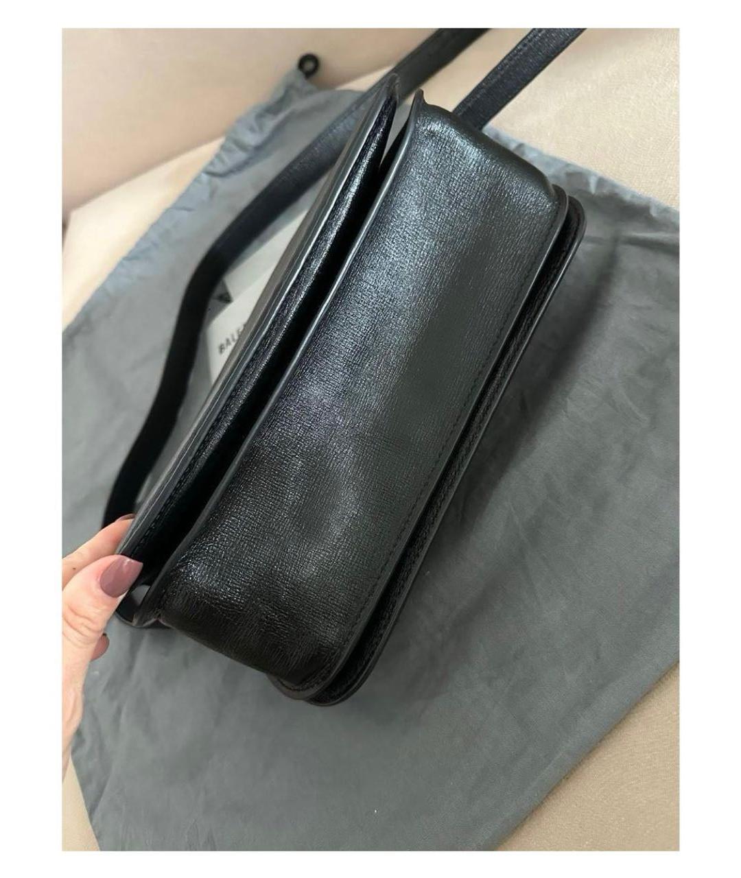 BALENCIAGA Черная кожаная сумка через плечо, фото 6