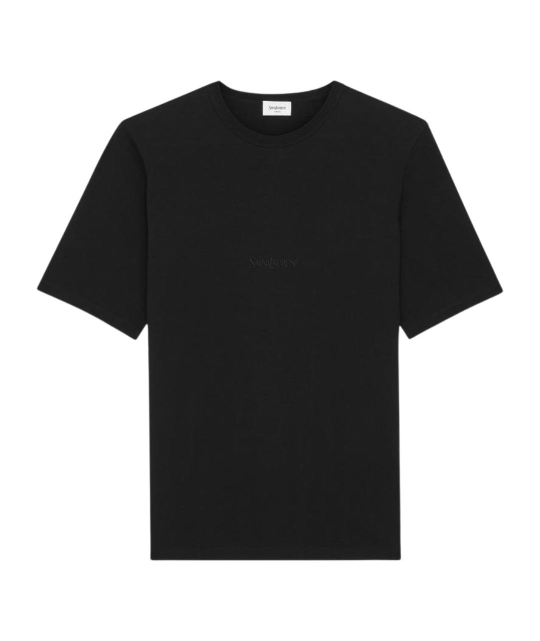 SAINT LAURENT Черная хлопковая футболка, фото 1