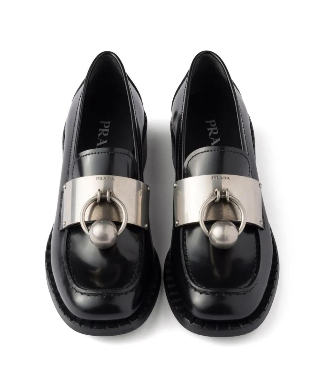 PRADA Черные кожаные лоферы, фото 4