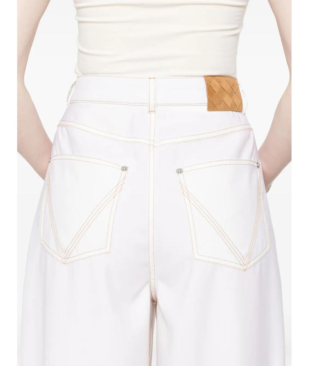 BOTTEGA VENETA Белые шерстяные прямые брюки, фото 4