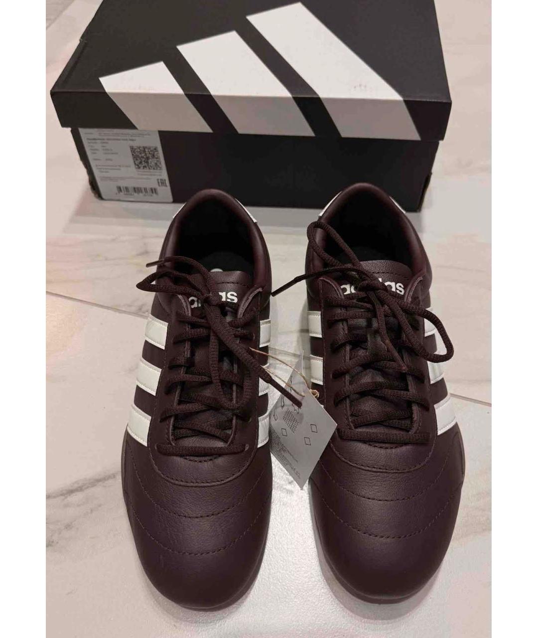 ADIDAS Бордовые кожаные кроссовки, фото 3