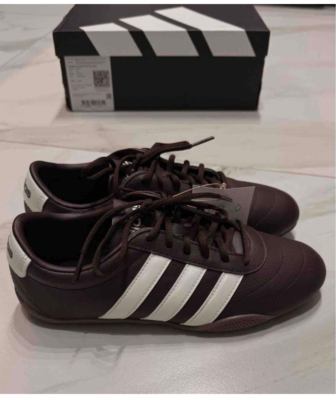 ADIDAS Бордовые кожаные кроссовки, фото 2